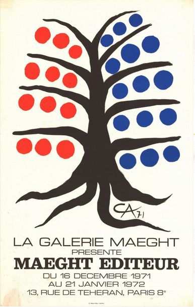 Alexander CALDER - 1971 Maeght éditeur - Affiche française roulée - taches - 80,2x50,2...