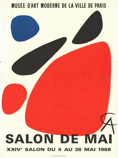 Alexander CALDER - 1968 Salon de mai - Affiche française roulée en très bon état...