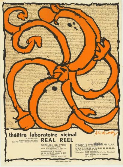 Pierre ALECHINSKY - 1972 Theatre laboratoir vicinale - 2 Affiches françaises roulées...