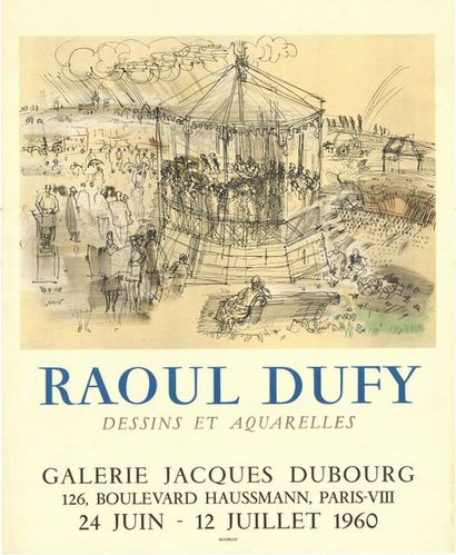 Raoul DUFY - 1960 Dessins et aquarelles - Affiche française roulée - Pliures - 59,8x48,5...