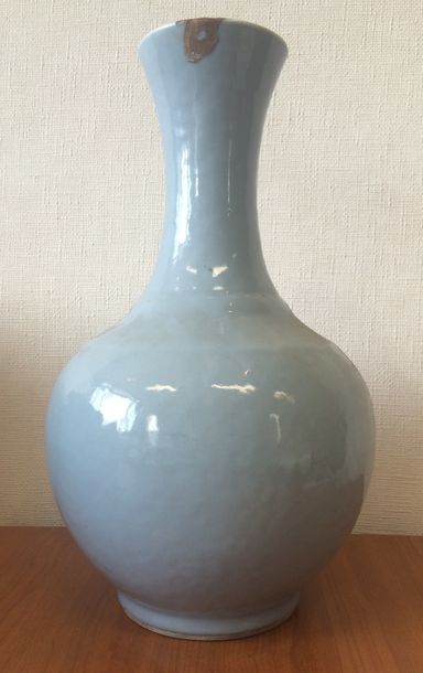 Vase à long col bleu clair de lune   Marque...