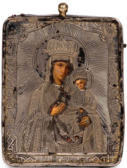Icône de la Vierge de Tchernigov peinte sur...