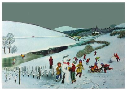 null A la neige Aff. E. B.E. B + 60 x 80 cm cm 1970/3940 FF