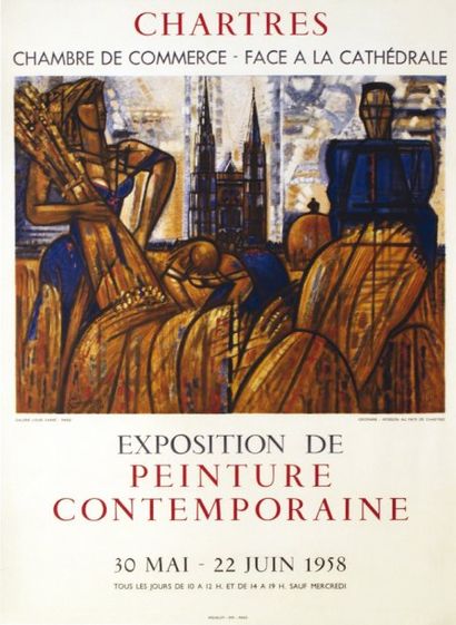 GROMAIRE Chartres 1954 Galerie Louis Carré. Paris. Moisson au Pays de Chartres. 1958....