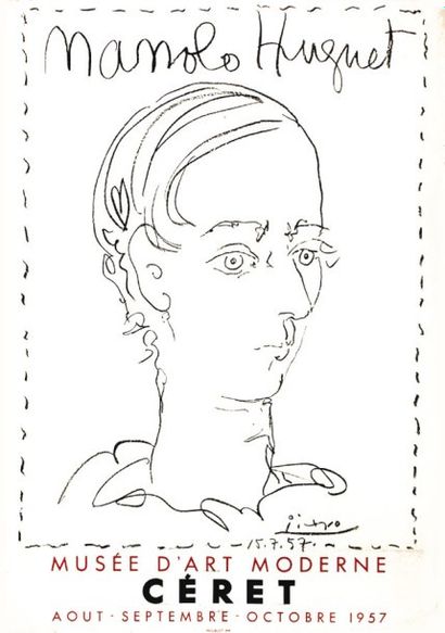 Picasso Pablo - Manolo Huguet 1957 Céret. Musée d'Art Moderne. 1957. Mourlot Aff....