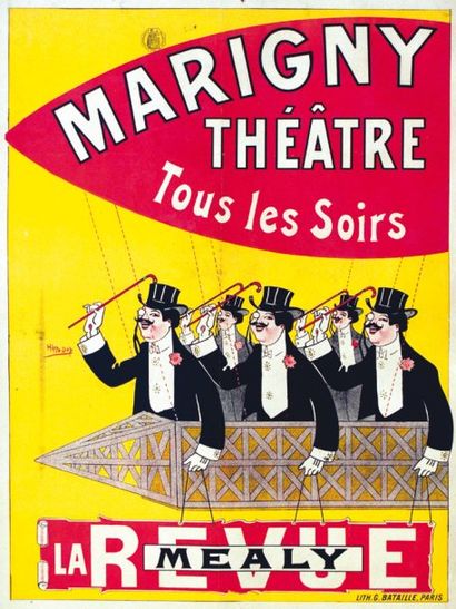 HIPPO. DUP Marigny Théâtre La Revue Mealy. G. Bataille Paris Aff. E. B.E. B + Traces...