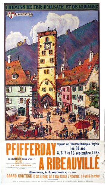 HANSI Ribeauvillé 1924 1925. Chemins de Fer d'Alsace et de Lorraine. Cornille & Serre...