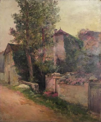 null Émile AURECHE (XIX-XX)

Vue d’une entrée de village arborée 

Huile sur toile,...