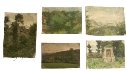 null Jules-Cyrille Cavé (1859-c.1940)

12 études de paysages, sous bois et bords...