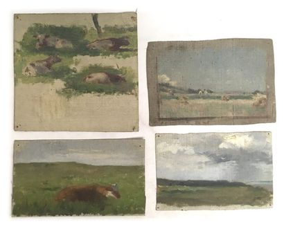 null Jules-Cyrille Cavé (1859-c.1940)

10 études de vaches, moutons et paysages de...