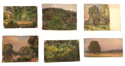 null Jules-Cyrille Cavé (1859-c.1940)

13 études de paysages, sous-bois, vue d’un...