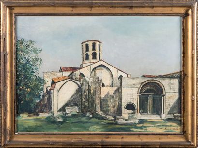 Maurice UTRILLO (1883-1955) Arles, Chapelle Les Aliscamps
Huile sur toile
Signée...