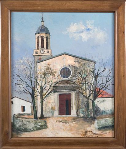 Maurice UTRILLO (1883-1955) Église à Irigny (Rhône)
Huile sur toile
Signée en bas...