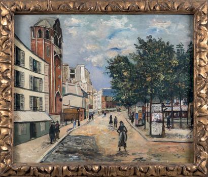 Maurice UTRILLO (1883-1955) La place des Abbesses
Huile sur toile
Signée en bas à...