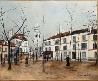 Maurice UTRILLO (1883-1955) Place du Tertre
Huile sur toile
Signée en bas à droite
60...