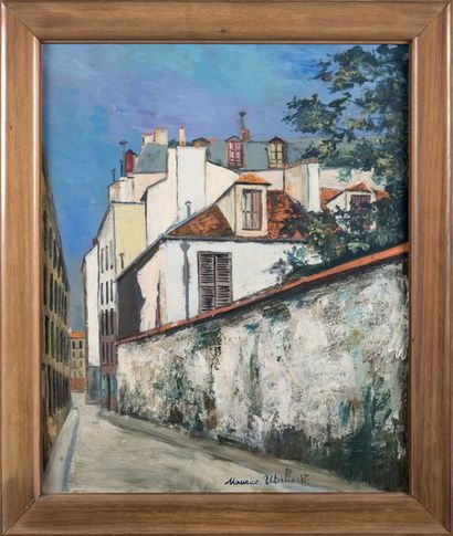 Maurice UTRILLO (1883-1955) Rue du Pot-de-Fer à Paris
Huile sur toile
Signée en bas...