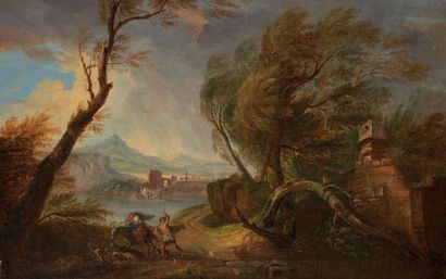 Attribué à Jean Baptiste LALLEMAND La foudre tombant sur un arbre
Sur sa toile d'origine
41...