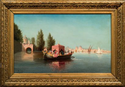 INOEL (XIXème siècle) Scène orientaliste
Huile sur toile signée en bas gauche
40,5...