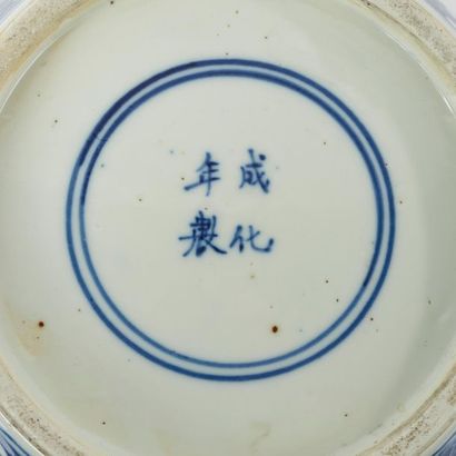 CHINE - Début XXe siècle 
Pot balustre en porcelaine décorée en bleu sous couverte...