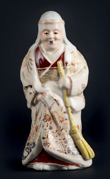 Fours de Satsuma - Epoque MEIJI (1868 - 1912) Statuette de Uba en faïence et émaux...