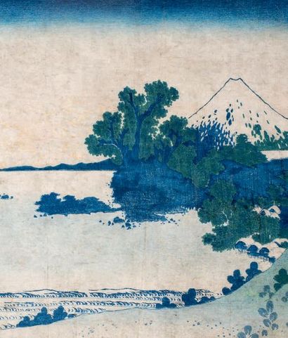 Katsushika Hokusai (1760-1849) Oban yoko-e, La plage de Shichiragami dans la province...