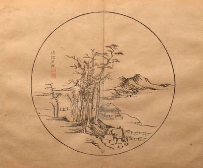 Nakabayahi Chikuto (1776-1853) Yusai gafu, manuel de peinture de Yusai, deux volumes....