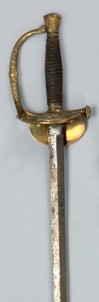 Epée d'officier belge type 1817 à ciselures...