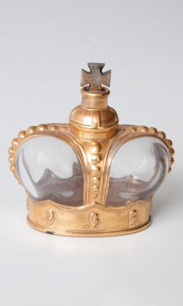 PRINCE MATCHABELLI « Abano » Flacon en verre, panse cylindrique, épaulement en métal...