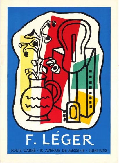 Fernand LEGER - 1953 Galerie Louis Carré. Affiche française imprimée en lithographie,...