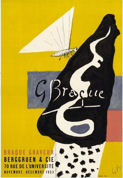 Georges BRAQUE - 2 affiches Œuvre graphique - Galerie Maeght . Affiche française...