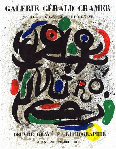 Joan MIRO - 1969 Œuvre gravé et lithographie - Galerie Gérald Cramer - Affiche française...