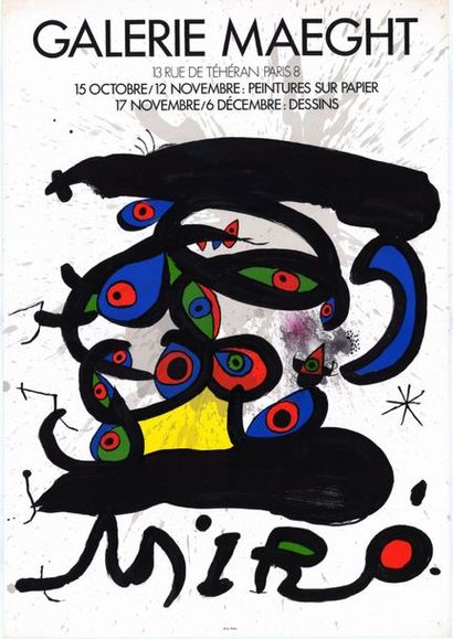 Joan Miro 2 exemplaires - Galerie Maeght - 1 Affiche française roulée en très bon...