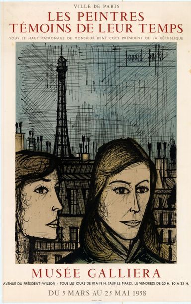 Bernard BUFFET - 1958/1968 Les peintres témoins de leur temps - Affiche française...