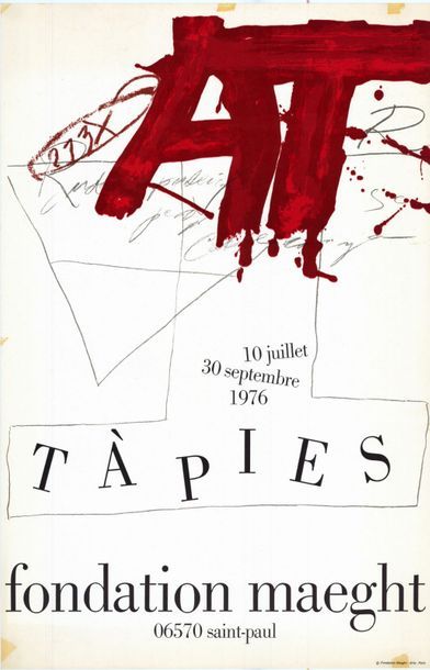 Antoni TAPIES - 3 affiches Fondation Maeght - Affiche française roulée - trace d’adhésif...