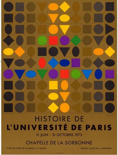 Victor VASARELY - 1973/1975 - 2 affiches Histoire de l’université de Paris . Affiche...