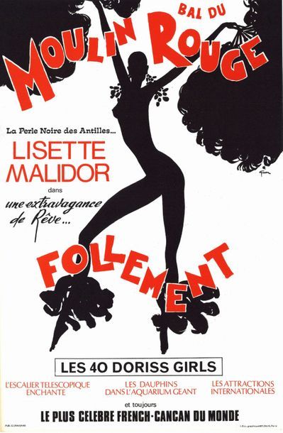 René GRUAU - MOULIN ROUGE - FOLLEMENT Bal du Moulin Rouge - Lisette Malidor dans...