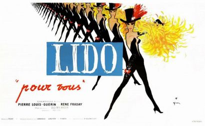 René GRUAU - LIDO - 1961 Pour Vous - Très grand format - Affiche roulée en 12 morceaux....