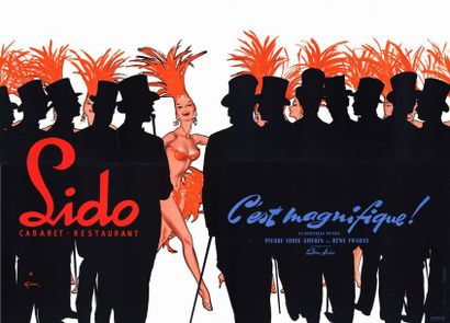 René GRUAU - LIDO - 1956 C'est Magnifique - Très grand format - Affiche roulée en...