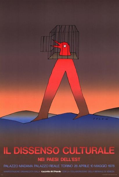 Jean-Michel FOLON - 3 affiches Spoletto 1977 - Officine Grafiche - Dissenso Culturale...
