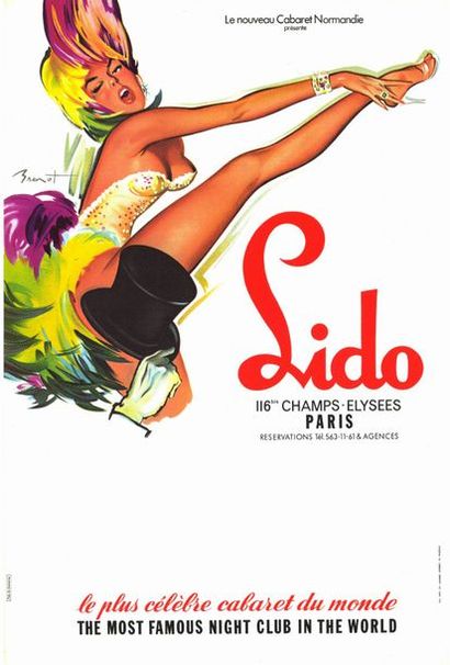 BRENOT - LIDO - 6 affiches Lido - 116 bis champs Elysées paris le plus célèbre cabaret...
