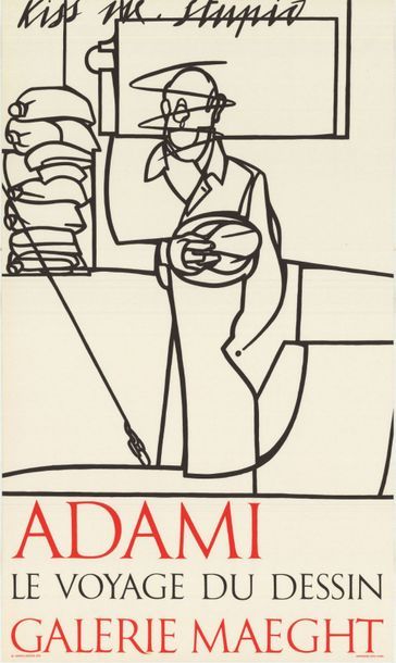 Valerio ADAMI - 1976 - 2 affiches Galerie MAEGHT - Affiche française roulée - 67,8x50,7...