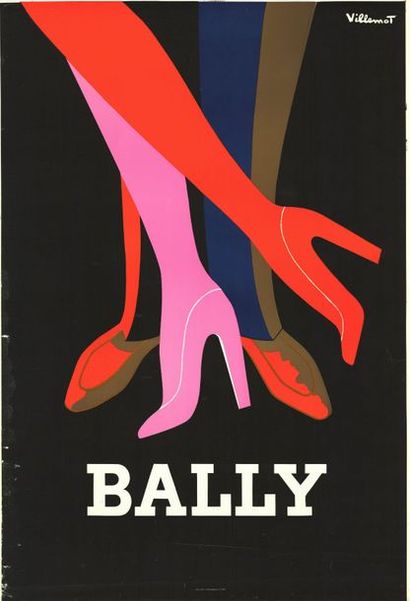 Bernard VILLEMOT - BALLY - 2 exemplaires Affiches roulées en état moyen, gratée,...