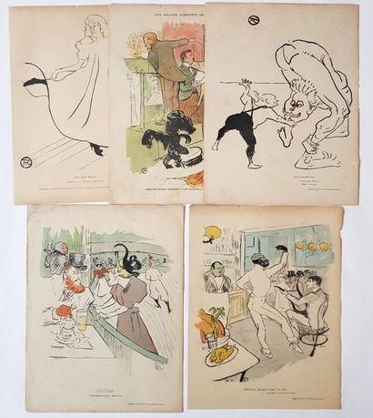 LE RIRE - TOULOUSE LAUTREC/CAPPIELLLO 5 Lautrec et 4 Cappiello en bon état. 