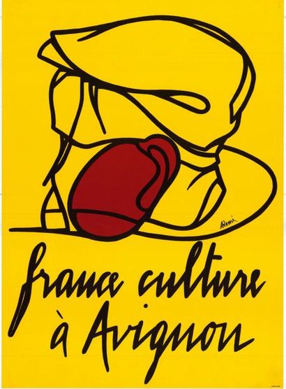 Valerio ADAMI - Eté 1977 - 2 affiches France culture à Avignon. Affiche française...