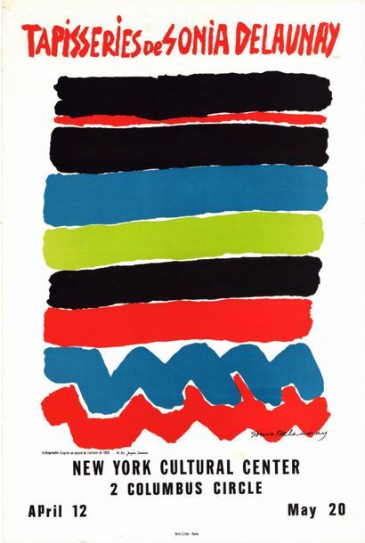 Sonia DELAUNAY - 1973 Tapisseries de Sonia Delaunay - New York cultural center. Affiche...
