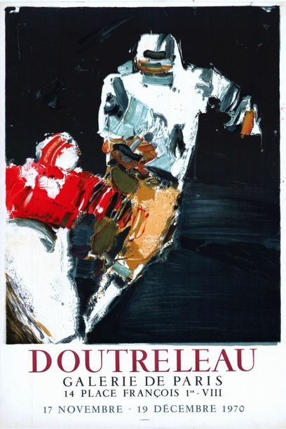 Pierre DOUTRELEAU - 3 affiches Paris - Affiche française roulée - pliures - trous...