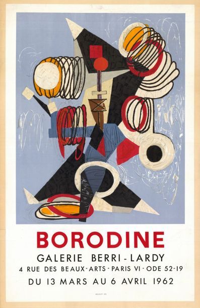 BORODINE - 1962 Galerie Berri - Lardy - Affiche française entoilée en bon état -...