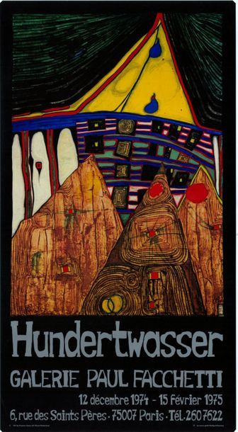 Friedensreich HUNDERTWASSER - 2 affiches 1967 - Galerie Karl Flinker . Affiche française...