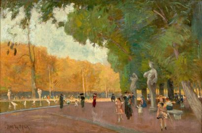 Paul de FRICK (1864-1935) Après-midi d'automne aux tuileries
Huile sur toile signée...