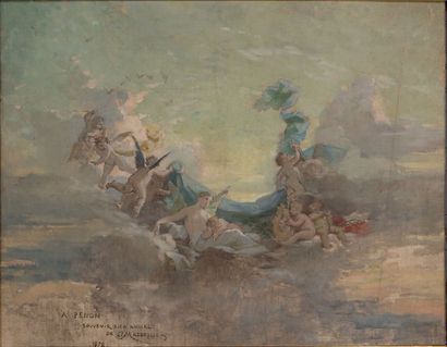 Alexis Jospeh MAZEROLLE (1826-1889) Scène allégorique
Huile sur toile, signée, datée...